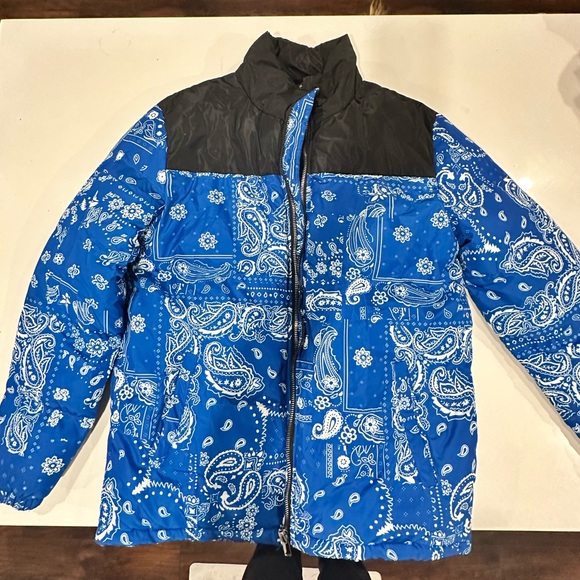 American Stitch Jackets & Coats Blue Bandana Puffer Jacket Poshmark